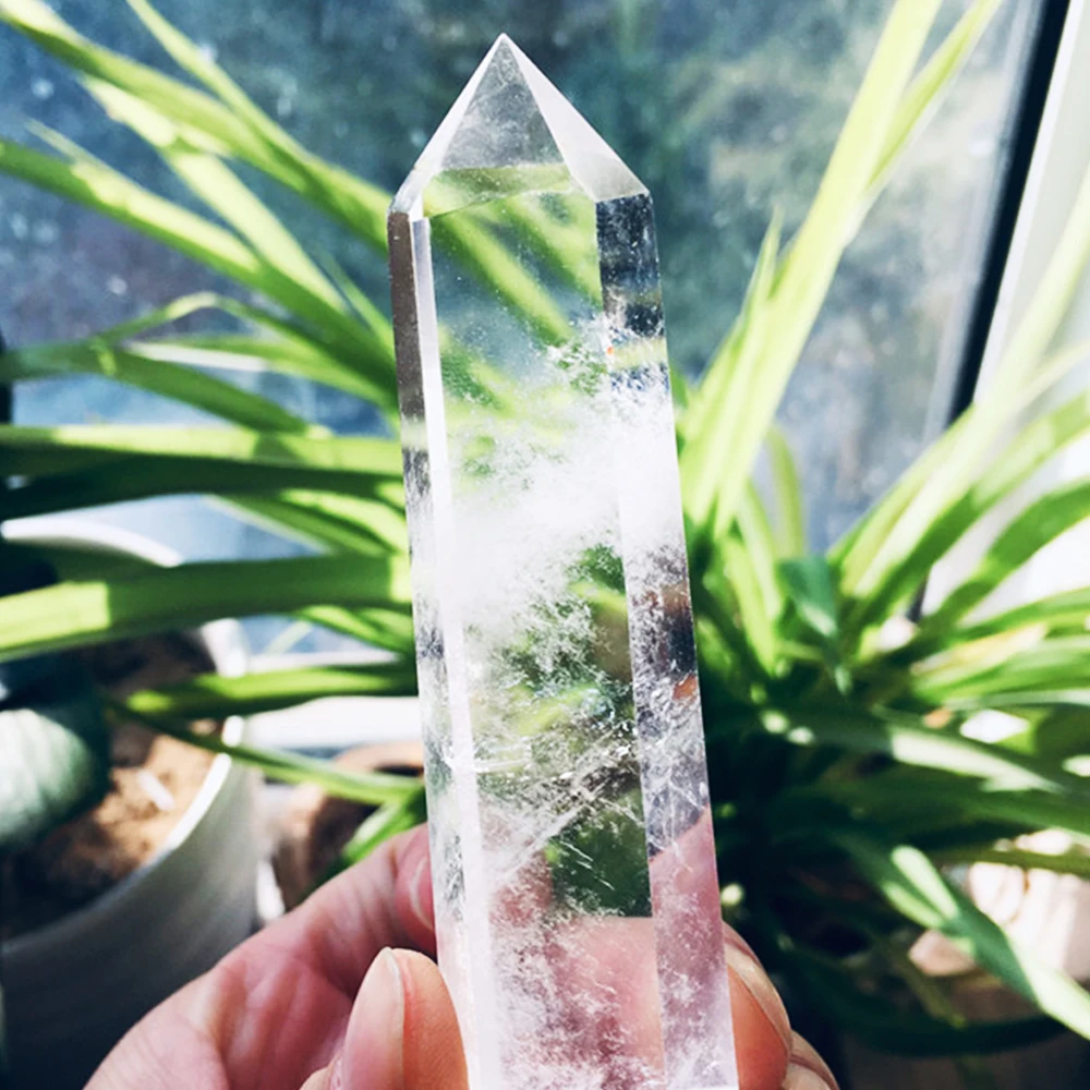 15 cm natürlicher Amethyst, einzelnes spitzes sechseckiges Prisma, Kristallstab, große Größe, Lapislazuli-Turm, Heimdekoration, Labradorit-Handwerk