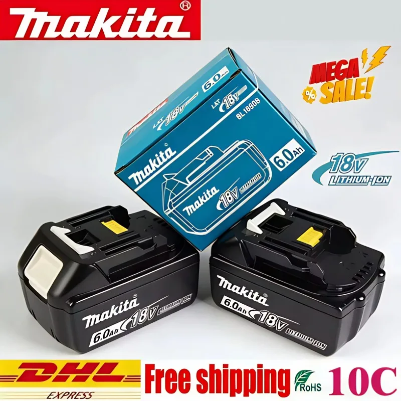 

New ⭐️Makita 18V 6.0 Rechargeable Lithium-Ion Battery with LED Indicator, High Capacity for Makita Cordles Power Tool Battey