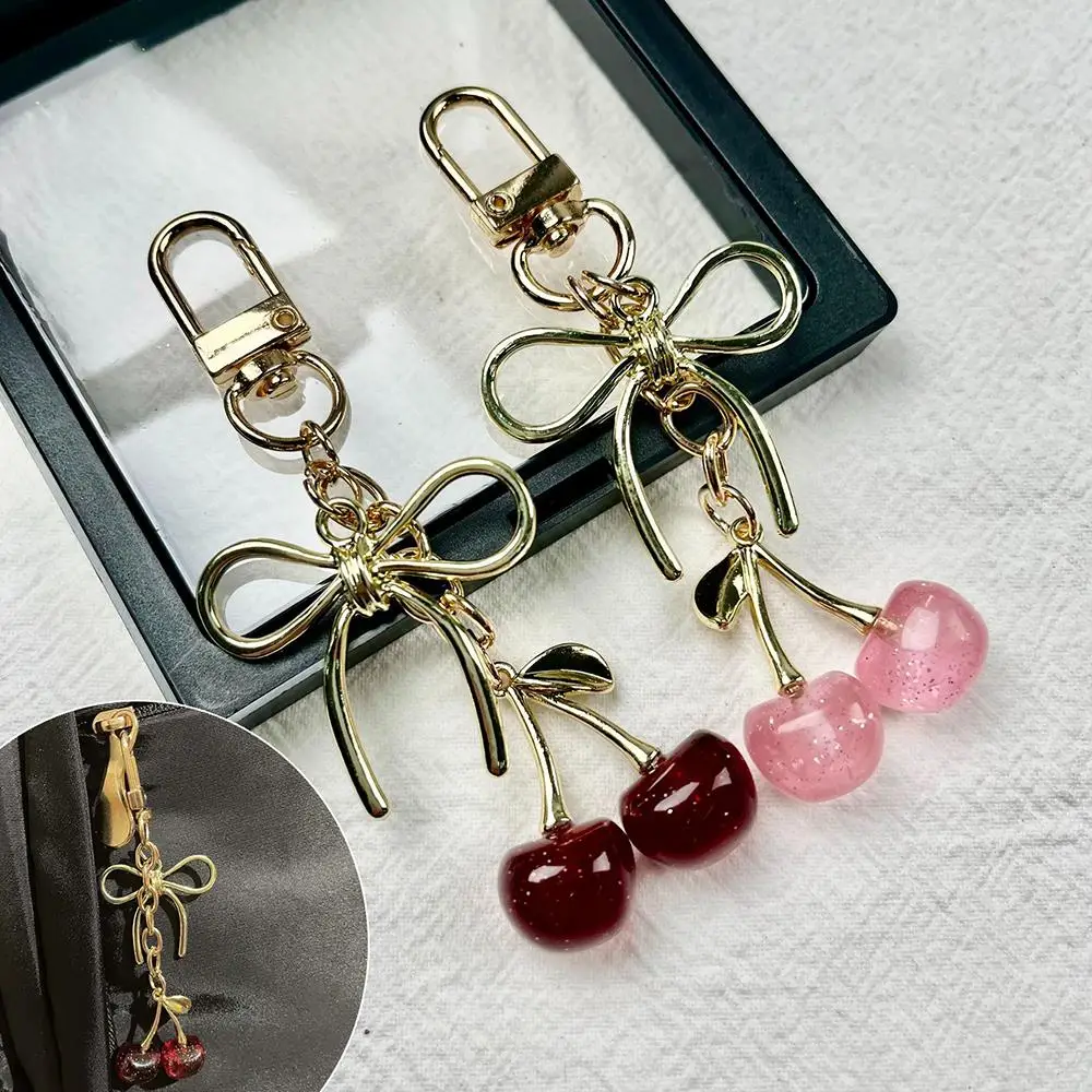 

Fruit Chain Bag Pendant Keychain Sparkling Keychain Accessory Simulated Cherry Pendant INS Style DIY Cute Decor Sweet Chain