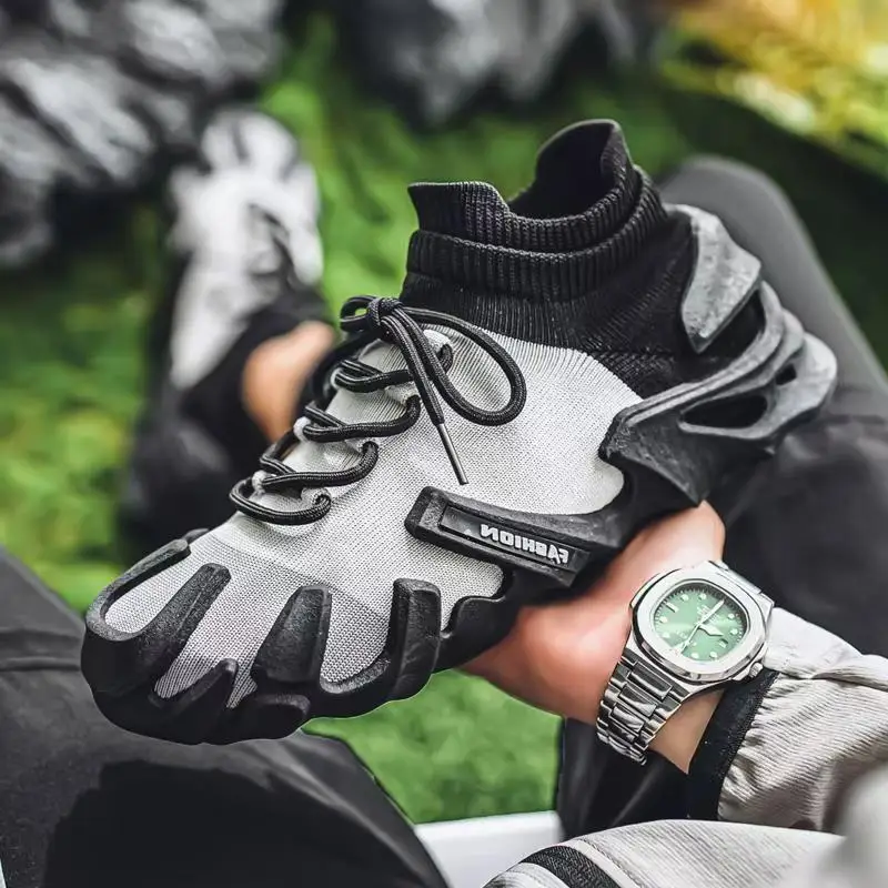 Men's Color Block Design Casual Fashion Shoes Thick Bottom Function Mecha Stylish Versatile Not Picky about Matching view 3