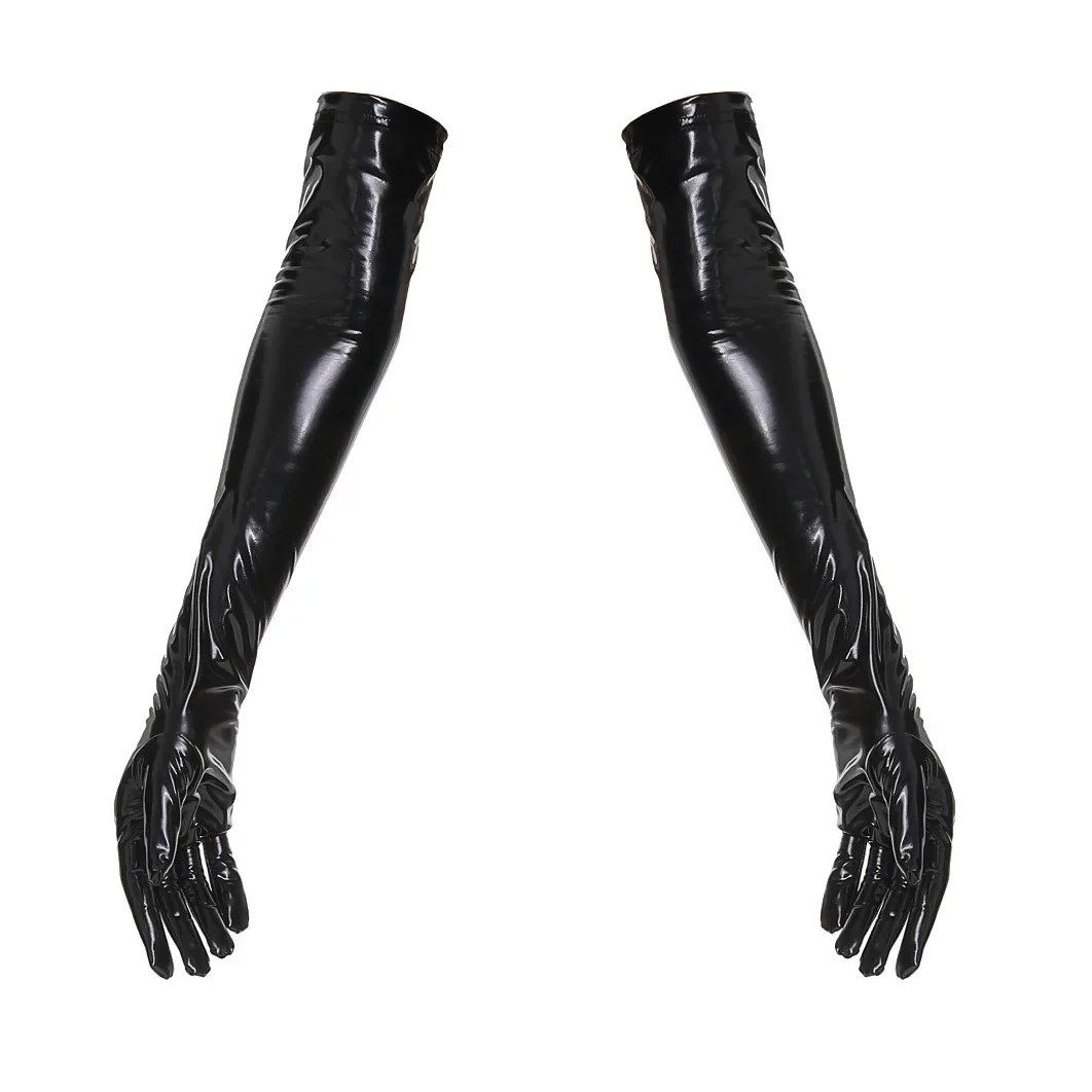Guanti en Faux cuir, PVC, aspetto mouillé, Lattice lucido, accessoire de Cosplay, Performance sur scène, Punk, bas, grande