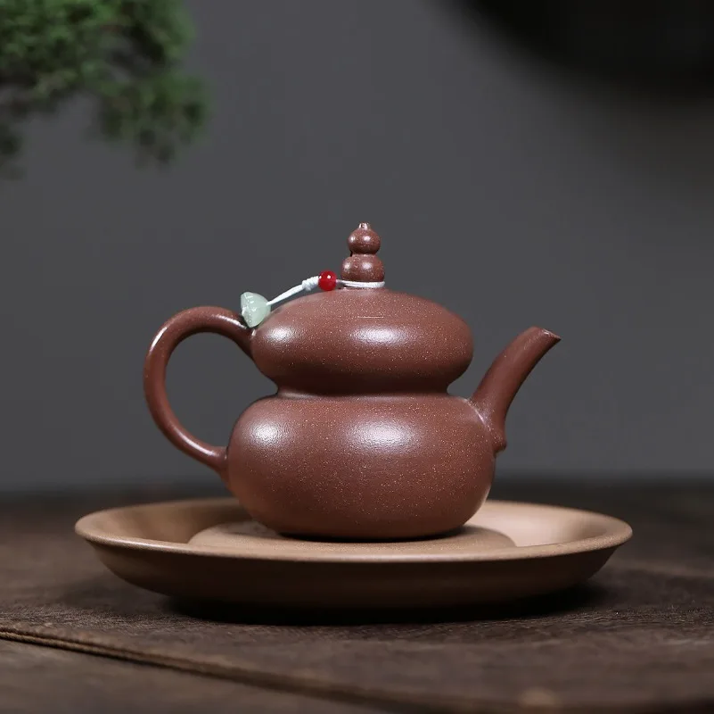 Yixing Handmade Purple Clay Teapot, Raw Ore, Tea Pot, Both Fortune and Prosperity Kung Fu Tea Set 190ml view 2