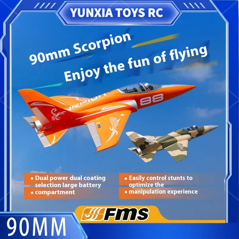 FMS Upgraded 90mm Scorpion V2 Large Outdoor Model Fixed Wing Remote Control Electric Assembly High Speed Performance