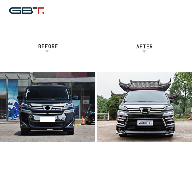 GBT Car Modification Part auto body kits for to yo ta vellfire 30 Modellista front bumper with grille bodykit