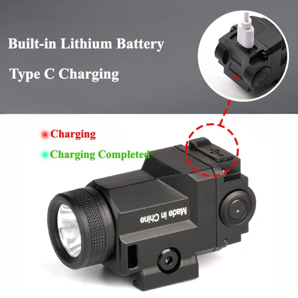 Tactical Metal Pistol Light 800 Lumen Airsoft Light Fit 20mm Picatinny Rail Mounted Powerful Strobe Handgun Flashlight