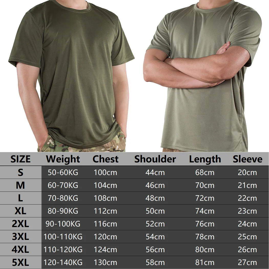 Mege Heren Snelle Droge Workout Tactische Zomer T-Shirt Korte Mouw Plus Size Casual Outdoor Ademend Hardloopshirt Gerecycled