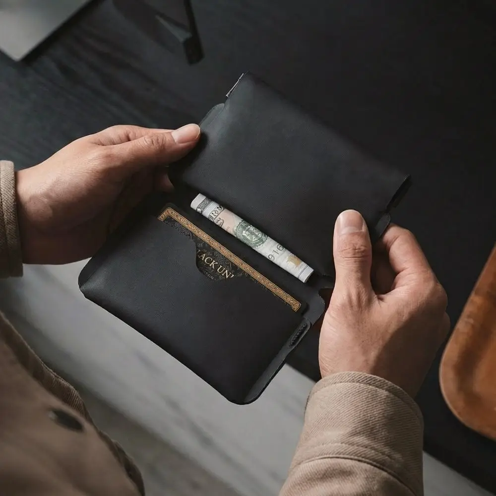 

Ultra-Light Mini Folding Wallet Magnetic Buckle Portable ID Business Card Holder Multifunctional Multi Slot EDC Pouch