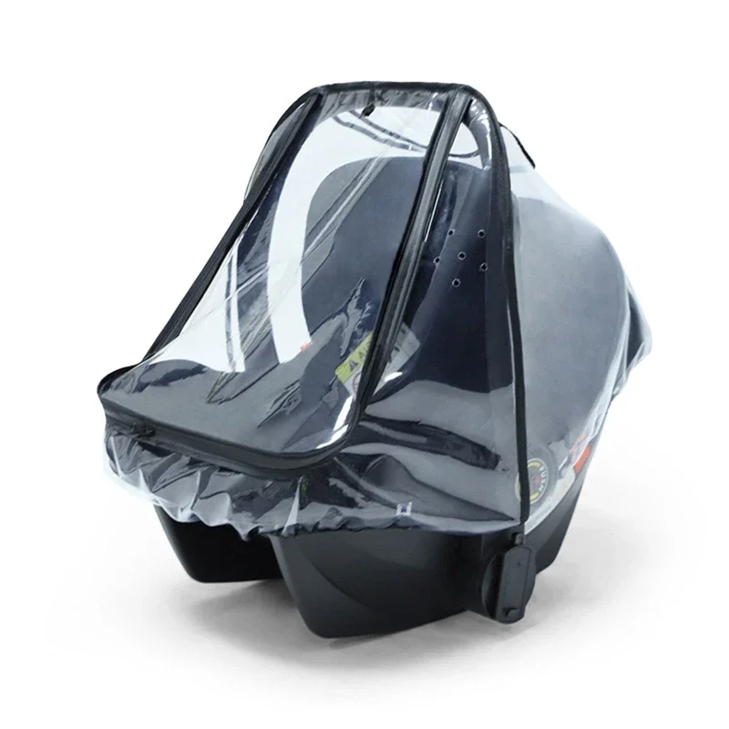 Baby Car Seat Rain Cover Food Grade PVC Stroller Weather Shield Waterproof Windproof Breathable Clear Raincoat for Newborn