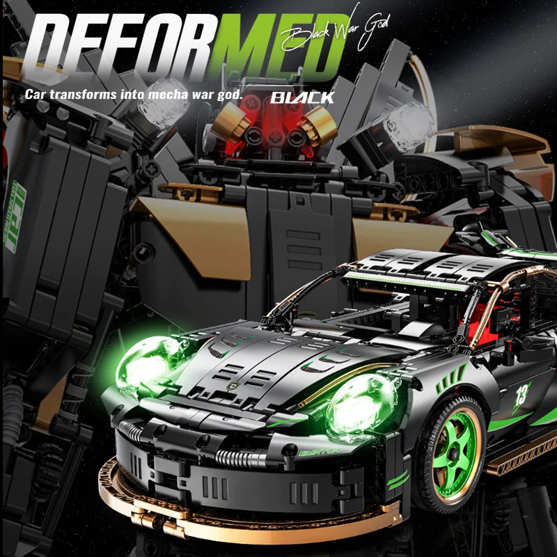 

Transformable Mecha Robot to Super Car Building Blocks - RSR MOC Vehicle Model Kit for Teens Boys 14+, 426+ Pcs Birthday Gifts