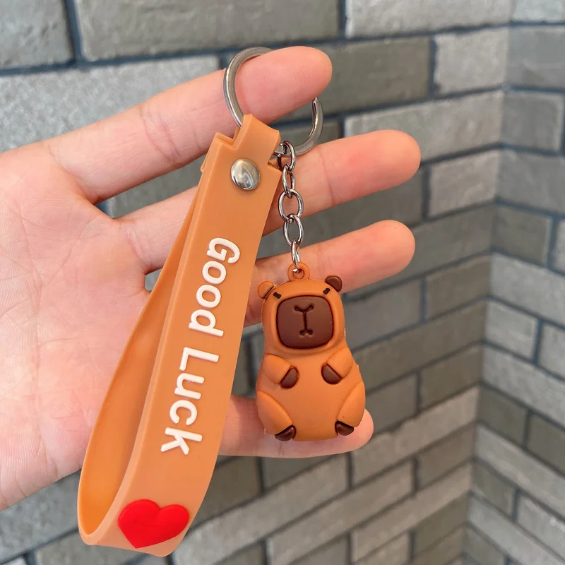 Gantungan Kunci Boneka Kapibara yang Menggemaskan, Aksesori Lucu yang Indah untuk Pasangan, Mobil & Tas, Hadiah Sempurna