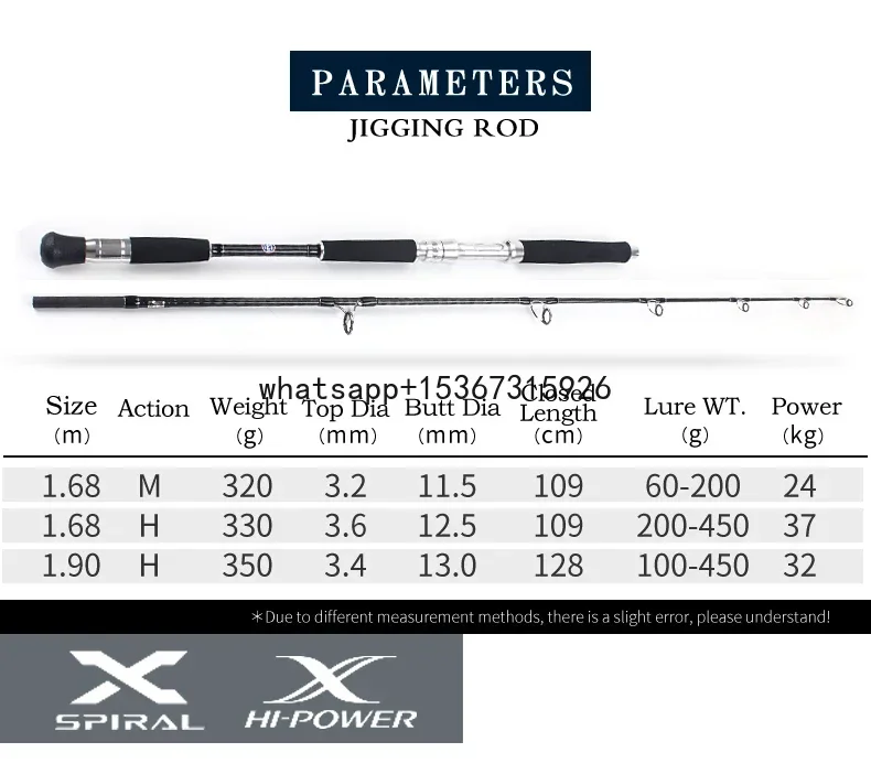 Carbon Fishing Rod 1.68M/H 1.9H 2.4M/H Japan Fuji Guides Big Drag Power Ocean Jigging Rods Hardness for 24-32kg Fish