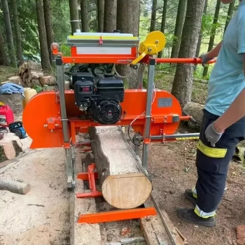 Mobile Horizontal Band Sawmill Log Cutting Wood Sawing Machine for Lumber Board Timber Processing Farm Use