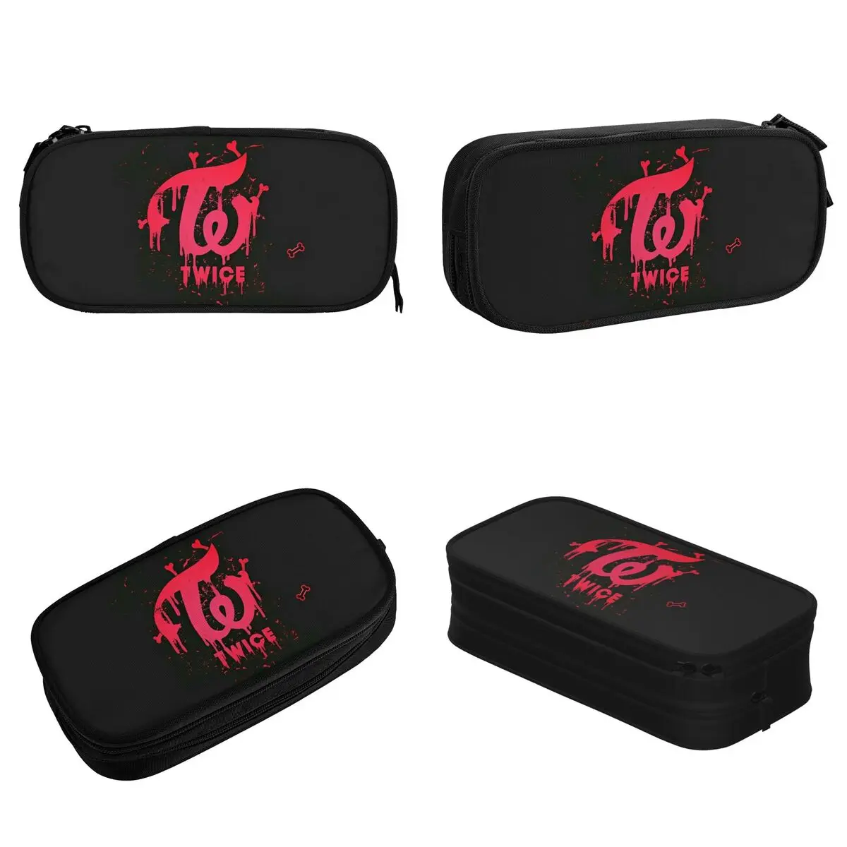 Twice Group Pencil Cases Korean Kpop Music Pen Holder Bag Girls Boys Large Storage Students School Gifts Pencil Pouch