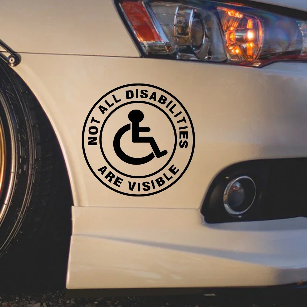 Car Stickers Not All Disabilities Are Visible Vinyl Decal Waterproof Decor For Car Body Windows Windshield Bumper Accessories
