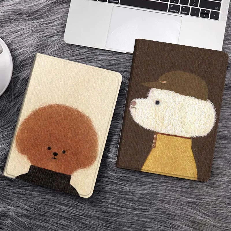 

Cartoon Brown Poodle Dog Gift Tablet Case For Samsung Galaxy Tab S7 S8 S9 S10 FE Lite
