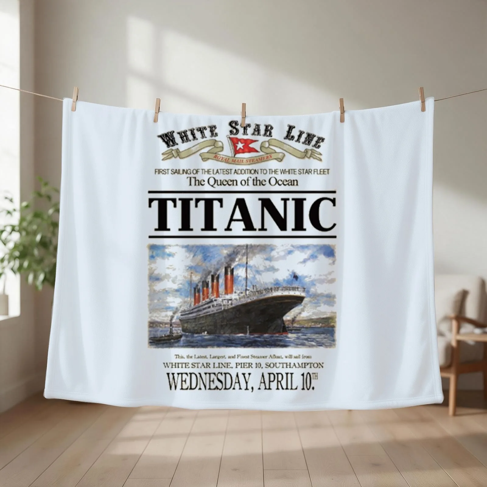 Titanic Sinking Vintage Poster Cruise Ship Atlantic Ocean Voyage Throw Blanket manga Comforter Loose Decorative Sofas Blankets