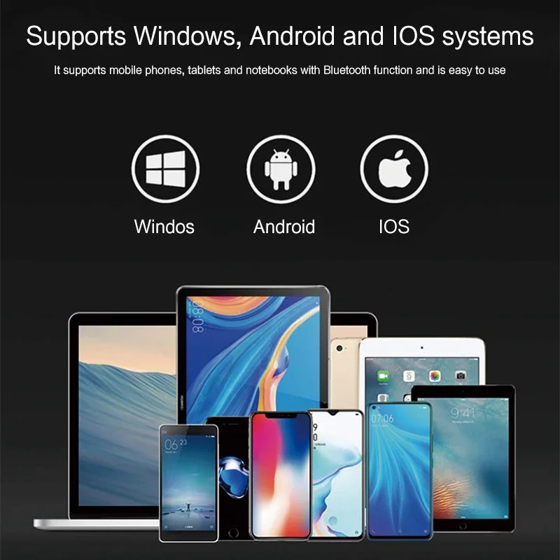 Mini clavier Bluetooth sans fil pliable russe espagnol arabe hébreu portugais avec pavé tactile pour Windows, Android, IOS