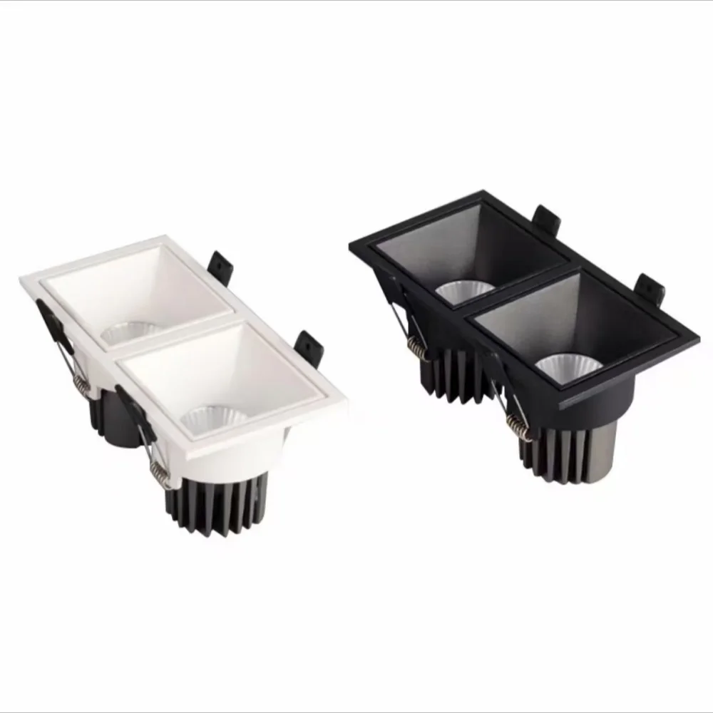 

Minimalist Embedded LED Dimming Square Grille Spotlight for Household Ceiling Light Living Room Bedroom Decorative Lighting