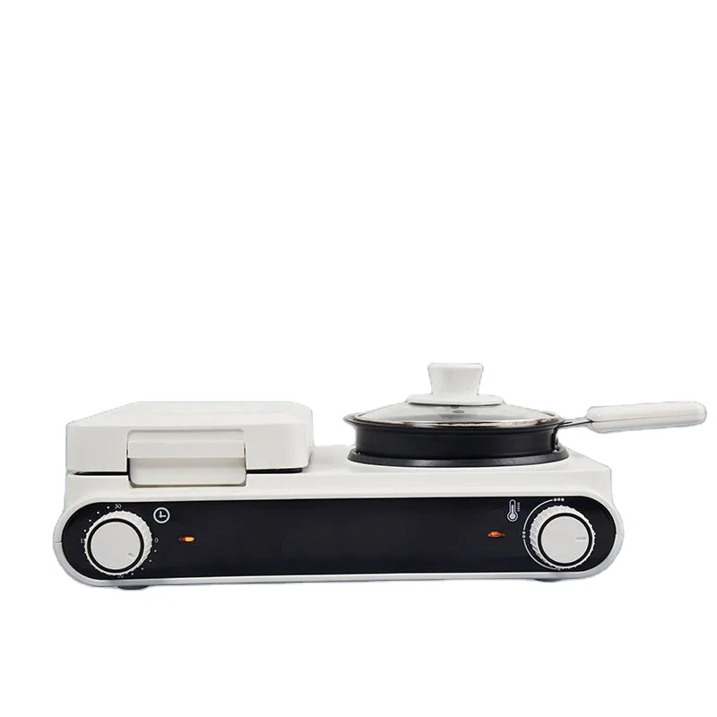 New Arrival 3-In-1 Electric Breakfast Machine With Sandwich Bread Maker And Pot And Frying Pan