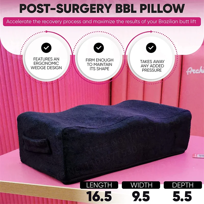 Sponge Memory Foam Buttock Cushion BBL Pillow Seat After Surgery Brazilian Butt Lift Pillow for Hemorrhoids Surgery Recover