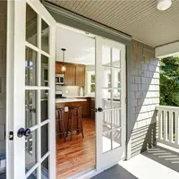 Narrow Aluminum Frame Soundproof Manual French Style Door Noise Reduction Fashion  French Style Double Doors Anti Theft Doors 4