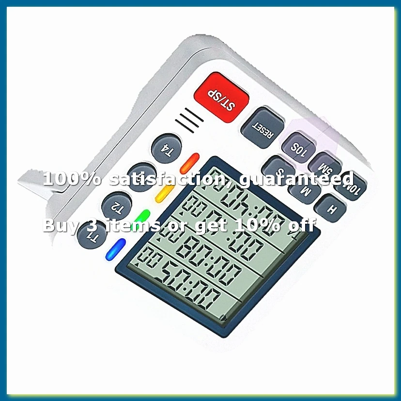 Magnetic 4-Channel 4-Group Timer LCD Display Timer Kitchen Cooking Experiment Milk Tea Learning Reminder