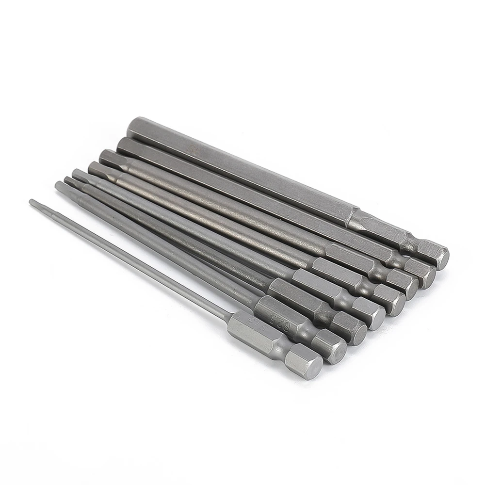 8/10pcs Hex Head Allen Wrench Drill Bit Set Metric Magnetic Screwdriver Bits Alloy Steel 1/4 Inch Hexagon Screwdriver Power Tool