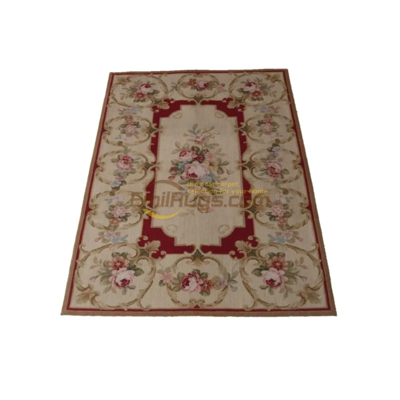 

Needlepoint Carpet, French Handmade Wool Weaving, Luxurious Home Décor
