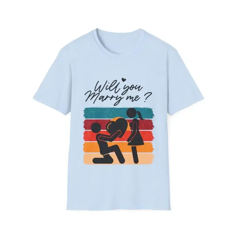 Romantic Marriage Proposal T Shirt With Will You Marry Me Design High Quality Unisex For Special Occasions And Engagements