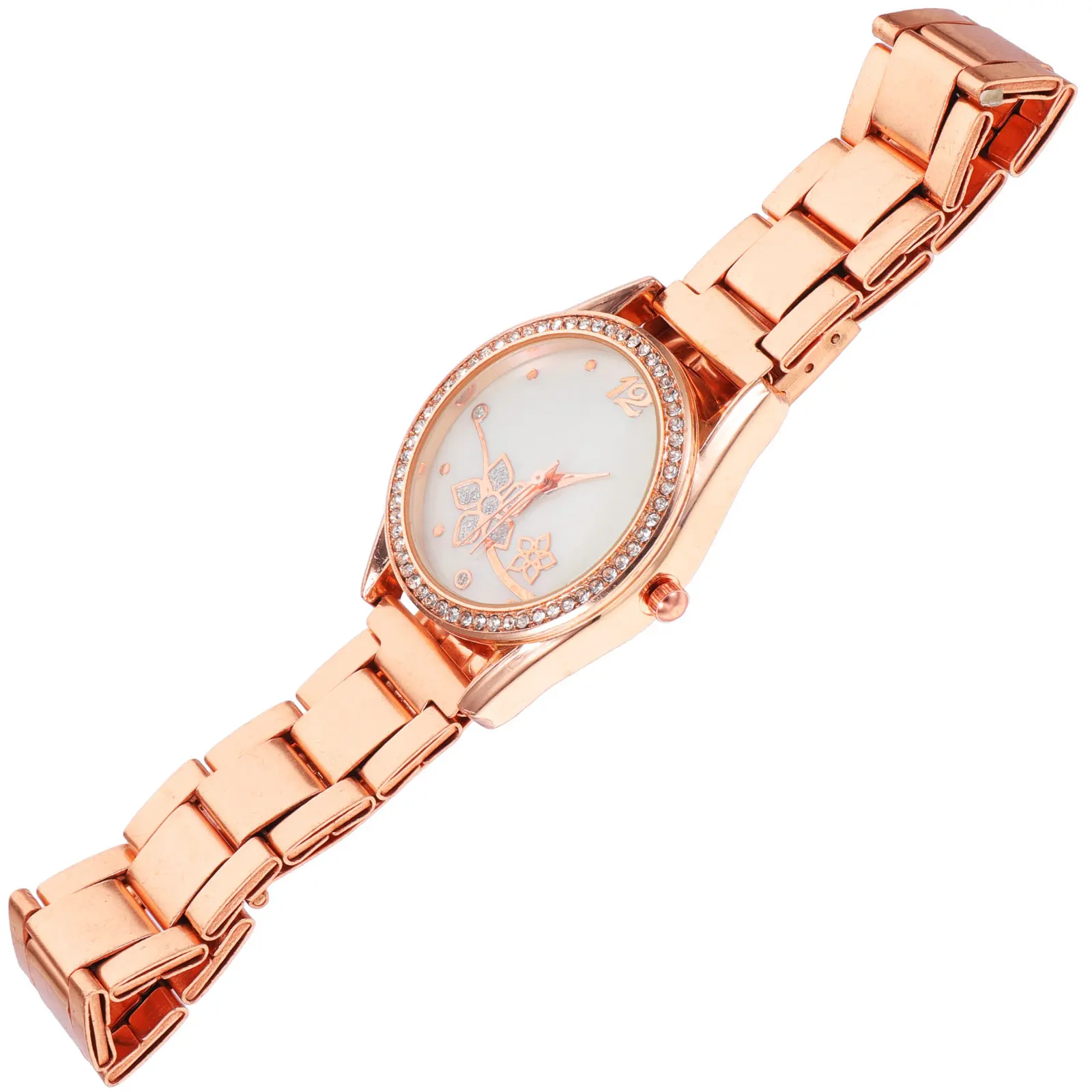 Flower Design Wrist Watch Alloy Strap Breathable Band Precise Quartz Movement Easy Read Daily for Students