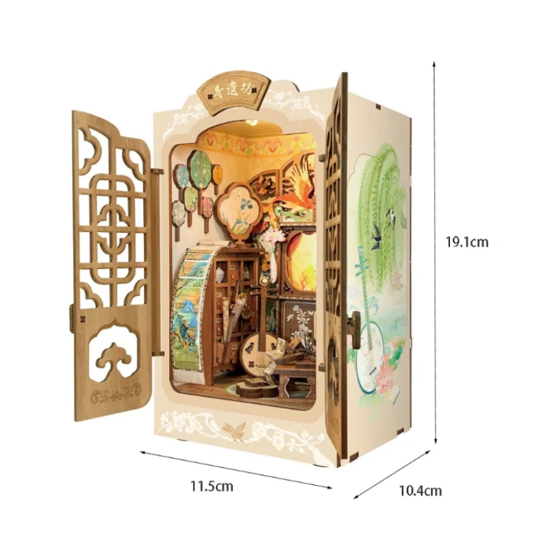 OUZEY Heritage Collector's Book Nook, DIY miniatuur Chinees klassiek huis, vintage studie decor voor tieners