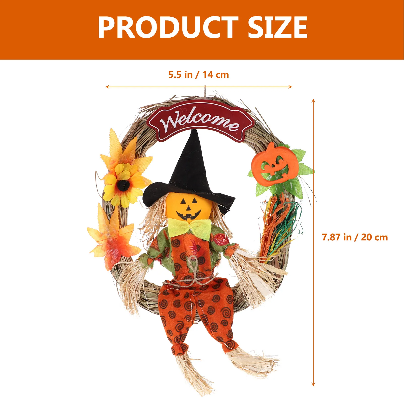 Wooden Halloween Hanging Ornament with Ghost and Welcome Design Sturdy Cloth Accents Perfect for Doors Walls Windows Photo Props