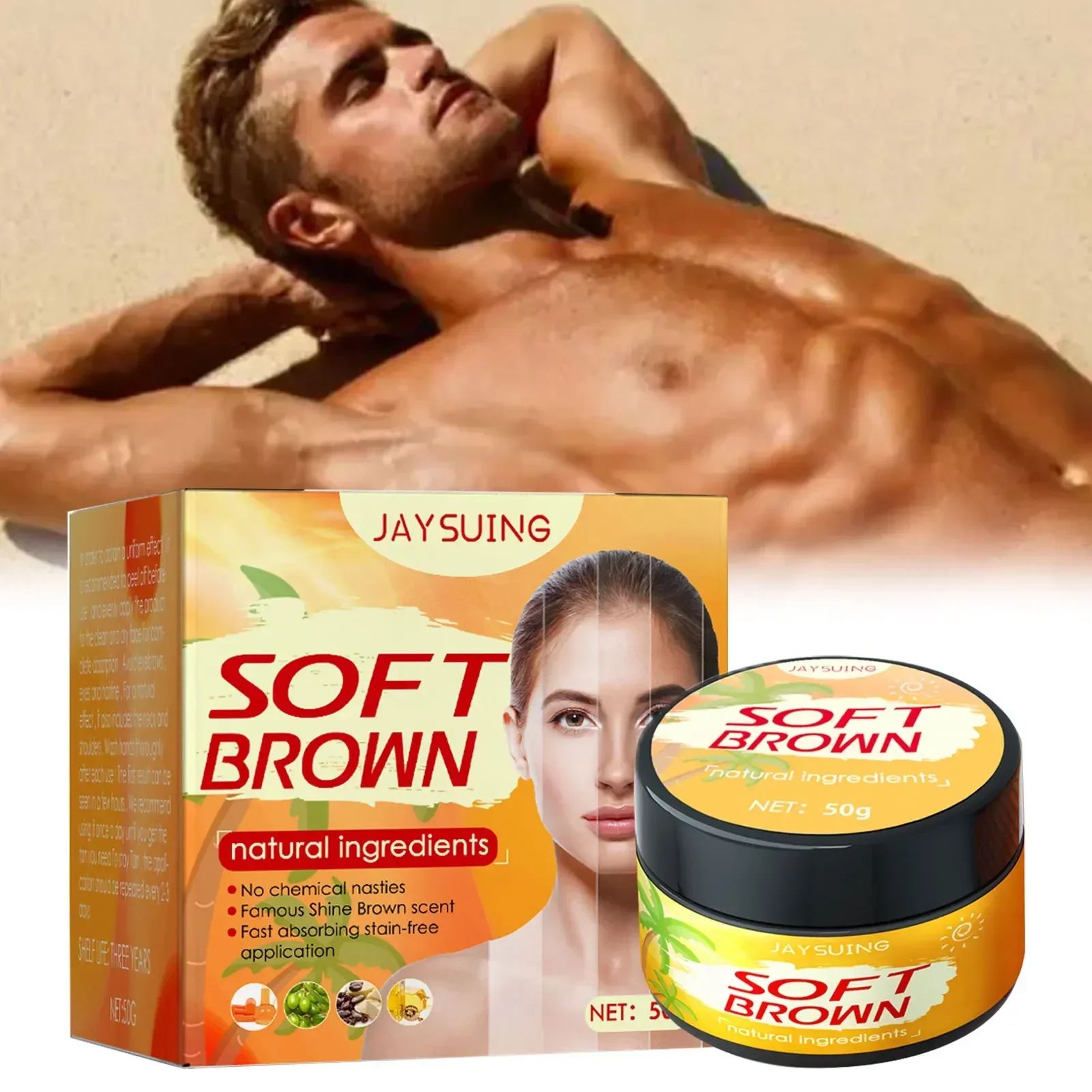 Crema bronceadora marrón suave, crema autobronceadora para tomar el sol al aire libre, uso solar UV, bronceador autobronceador, crema autobronceadora