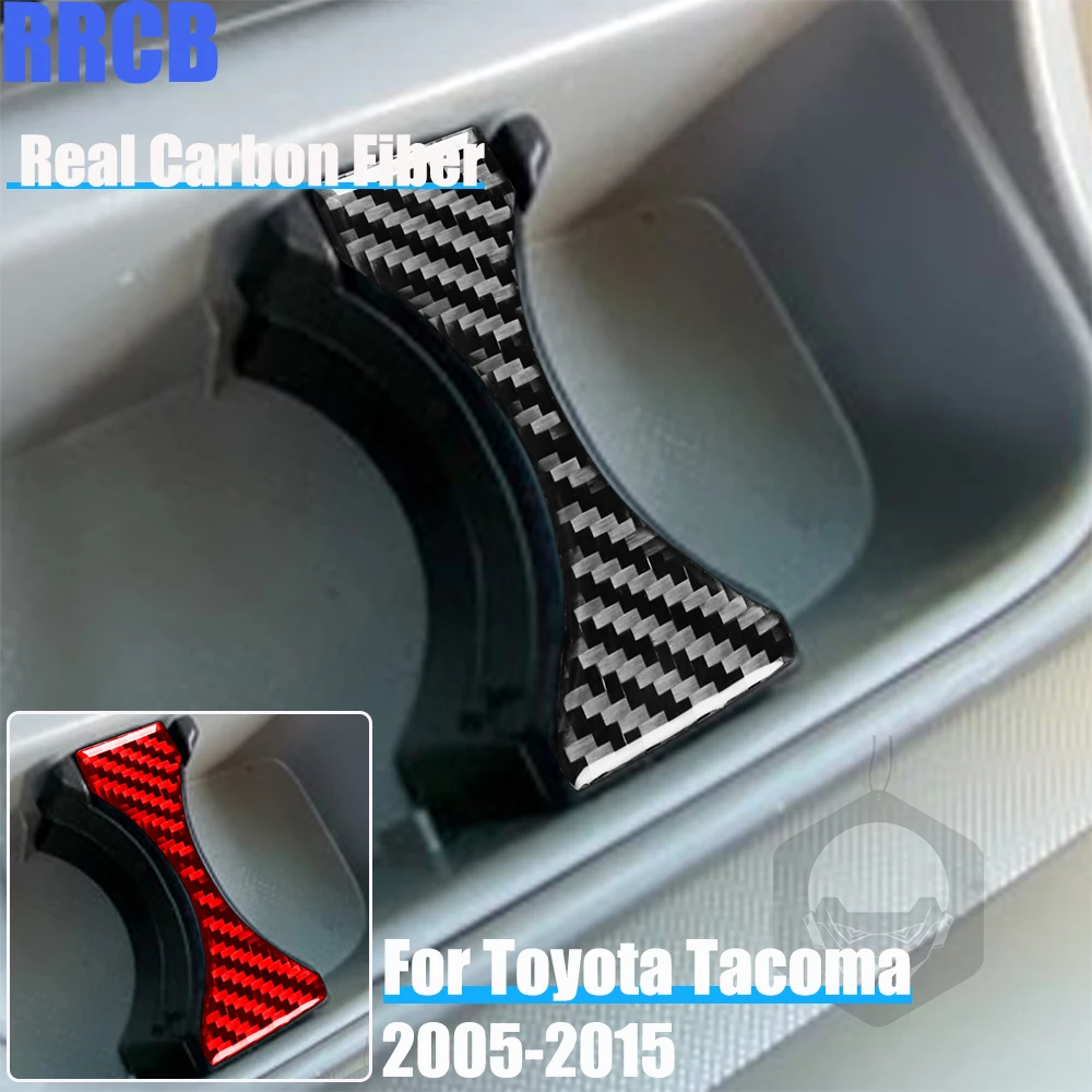 

Real Carbon Fiber Car Accessories Center Cosole Storage Decorative Trim Soft Cover Sticker For Toyota Tacoma 2005-2015