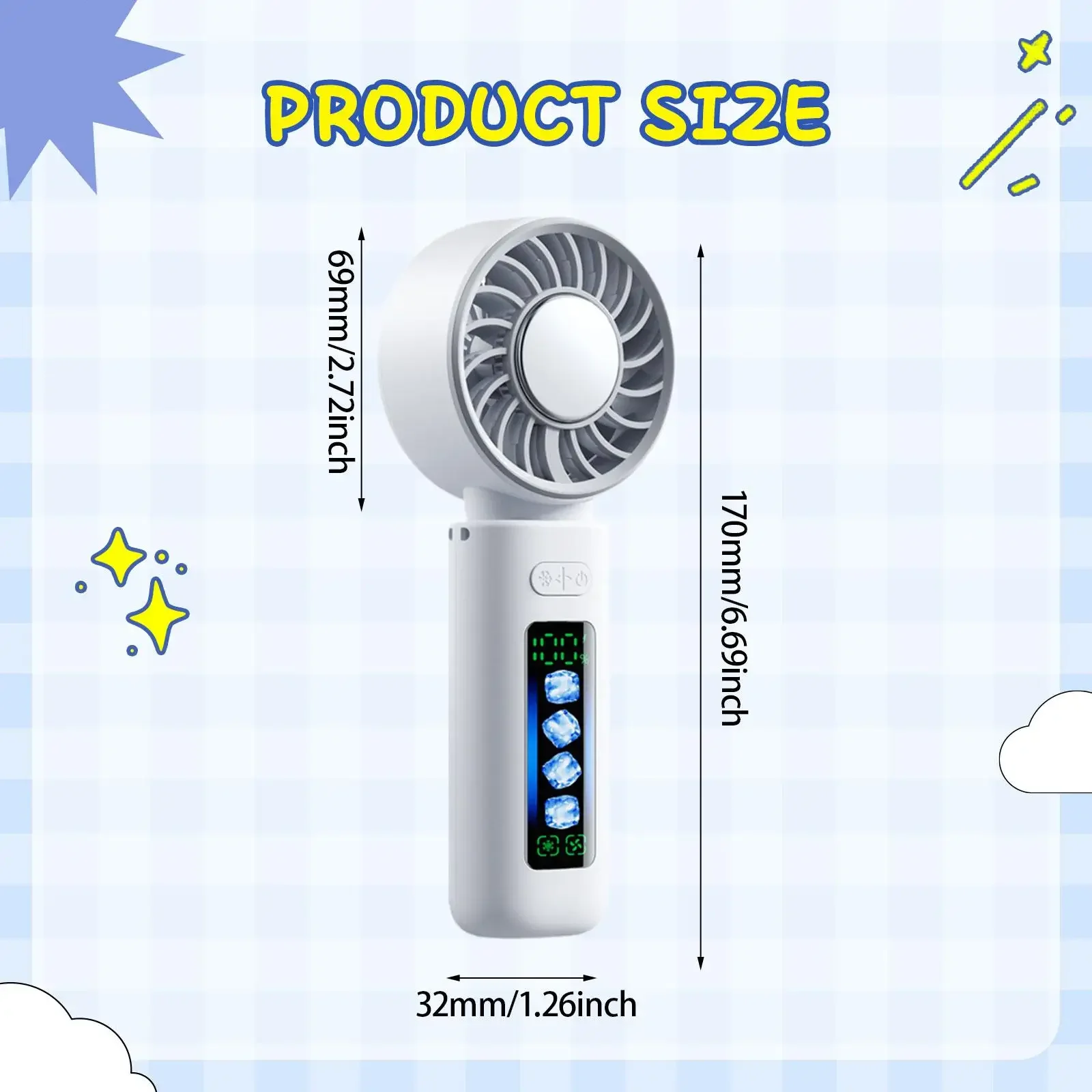 Portable Handheld Fan Folding Design Compact 100 Wind Speeds Portable Cooling Fan Mini Hand Fans Personal Fans for Beach Fishing