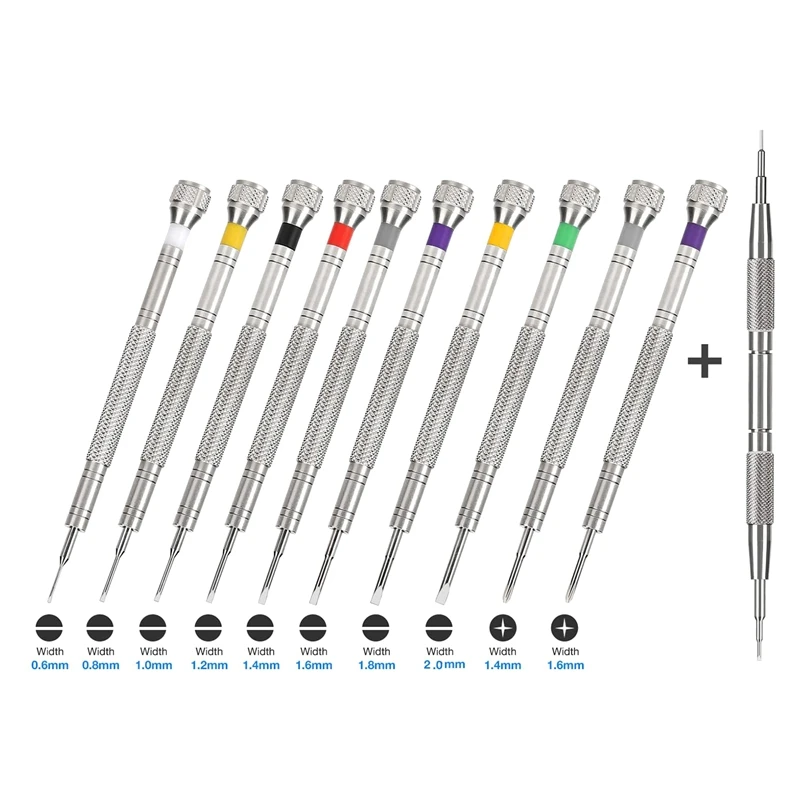 Relojoeiro profissional Chave de fenda, Assista Repair Tool, Óculos Repair, Spring Bar, 10pcs