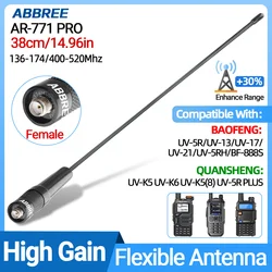 ABBREE AR-771 PRO SMA-Female VHF UHF Dual Band Antenna For Walkie Talkie Baofeng UV-5R UV-21 k6 Quansheng UV K5 (8) Ham Radio