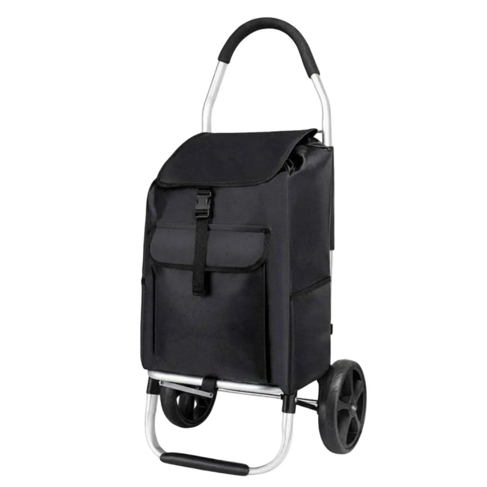 Aluminum Foldable Shopping Cart Collapsible Grocery Trolley 4 Wheels Heavy Duty for Daily Shopping Trips