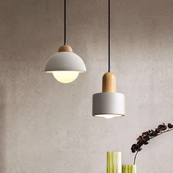 Wabi-sabi Cement Pendant Light Grey Bedside Hanging Lamp Home Indoor Nordic Decor Dining Room Restaurant  Hotel Bar Droplight