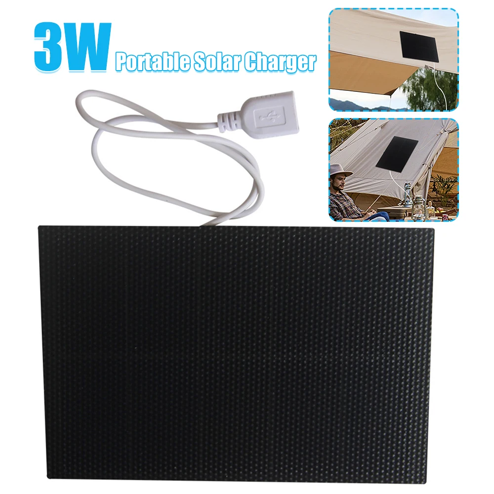 

3W 5V Portable Solar Charger USB Solar Charging Panel for Camera Water Pump Small Fan Can Charge 3.6V-5V Electronic Products