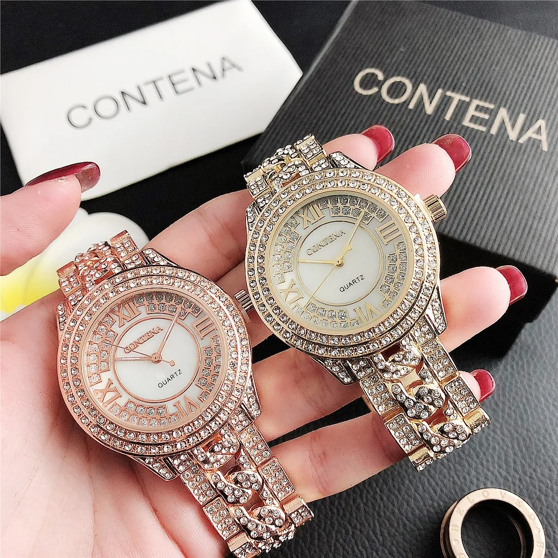 CONTENA  Simple High Quality Luxury Business Waterproof Alloy brand Stainless Steel Quartz Watch