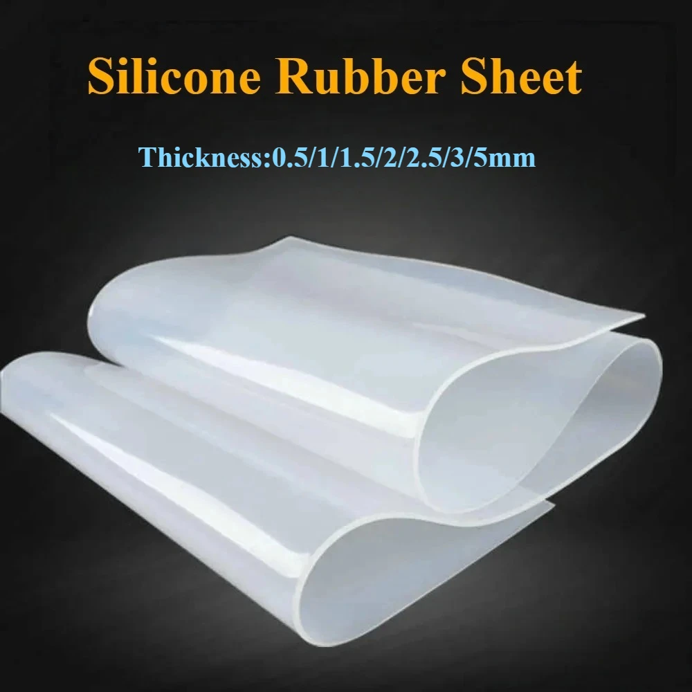 1Pcs Translucent White Food‑Safe Silicone Rubber Sheet Odorless High Temp Resistance Silica Gel Plate100x100‑1000mm Flexible Mat