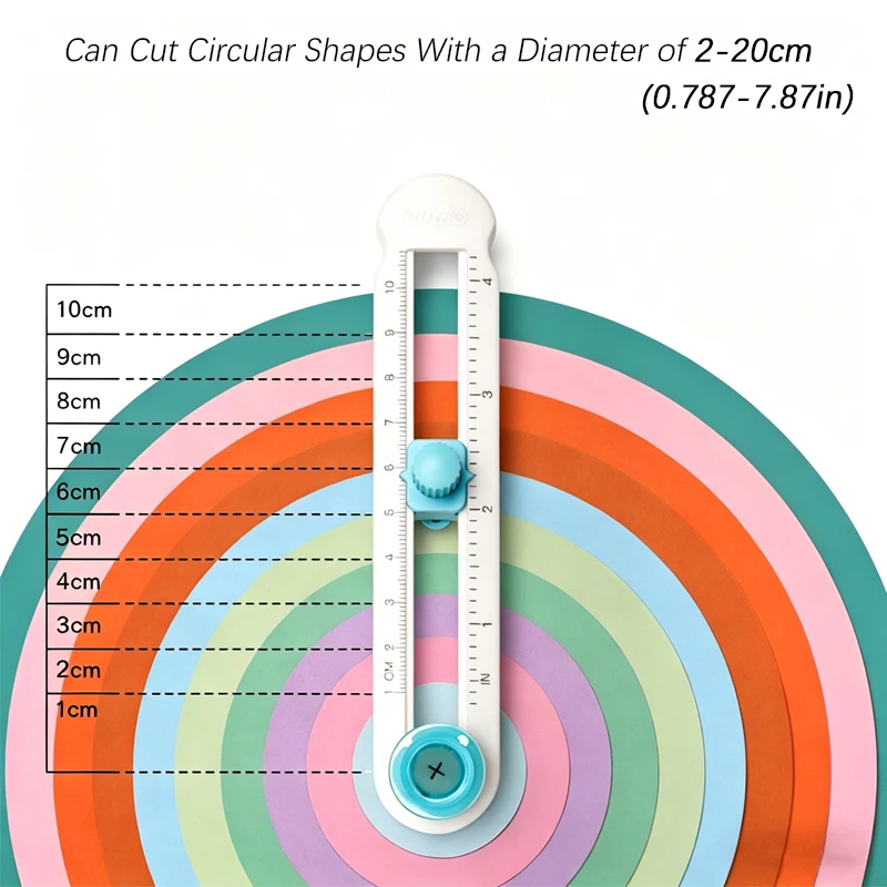 Plastic Circle Paper Cutter, Multifunctional Craft Cutting Tool for Scrapbooking, Card Making & Home Office Use