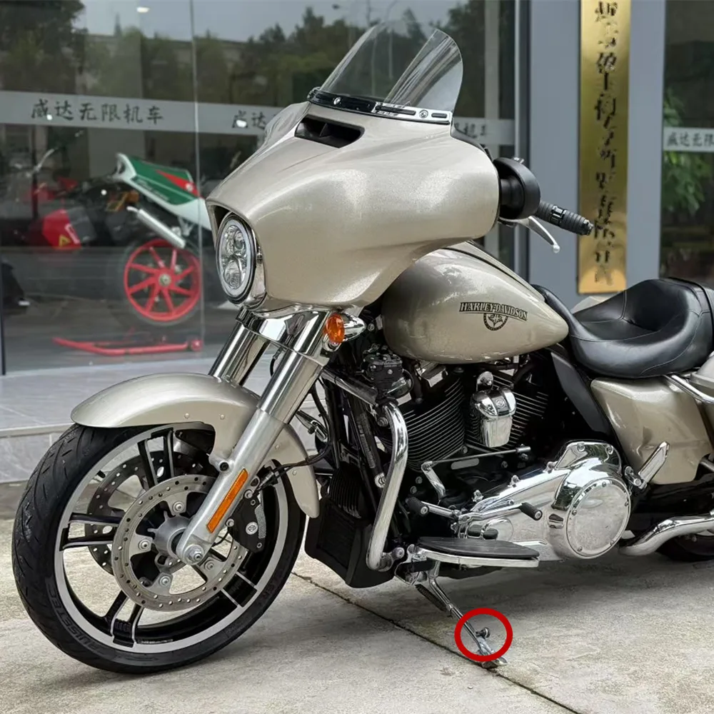 Motorcycle Jiffy Stand Kickstand Bumper Pad For Touring Electra Glide FLHTCU Standard FLHT Road King FLHX CVO FLTRXS FLHTC 08-23