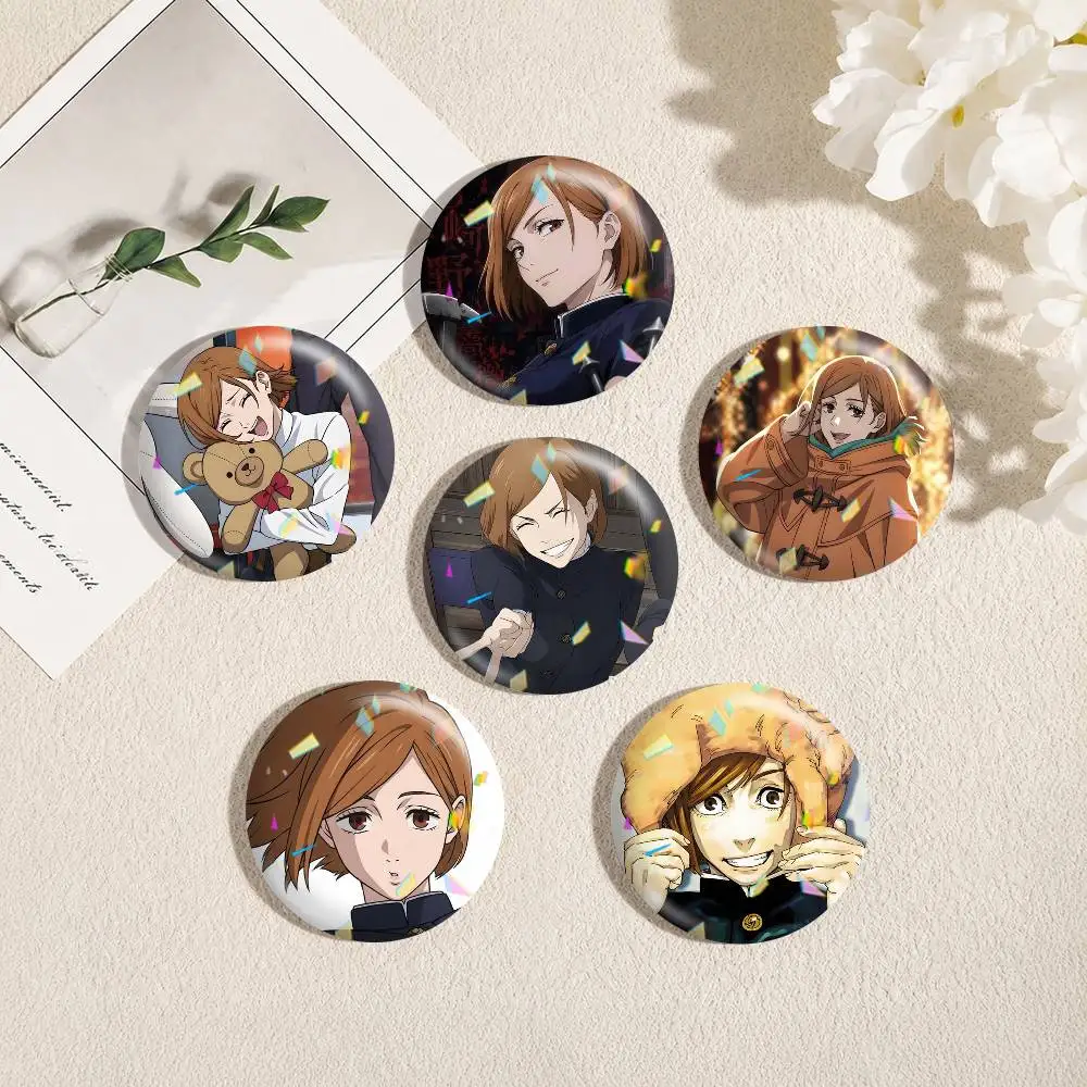 J-Jujutsu K-Kaisen Nobara Kugisaki 25mm 32mm 44mm 58mm 75mm Brooches Badges Pins for Accessories Gift