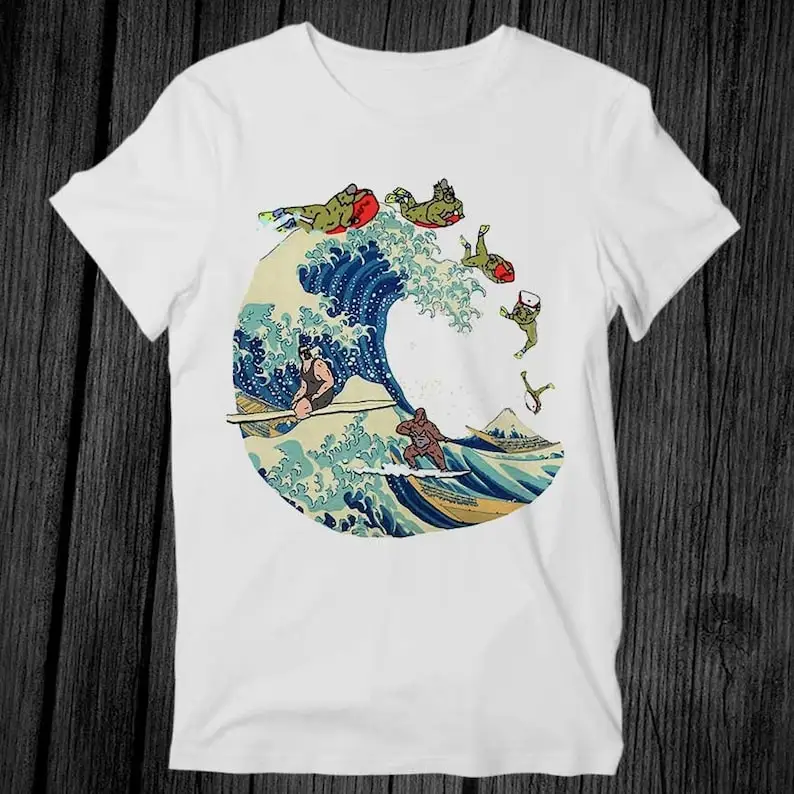 The Great Wave Of Kanagawa Big Lez Show Sassy Sasquatch T Shirt Adult Best Seller Music Top Vintage Retro G525