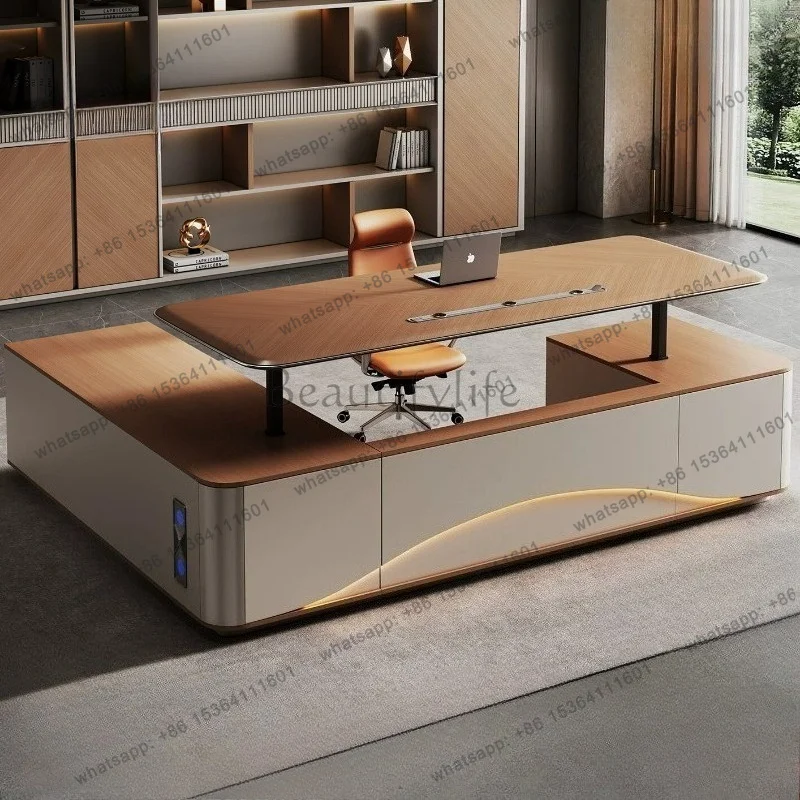 LJY Luxury Electric Lift Standing Desk Simple And Modern Tables Multi-purpose Office Desks And Workstations Computer Table Furni