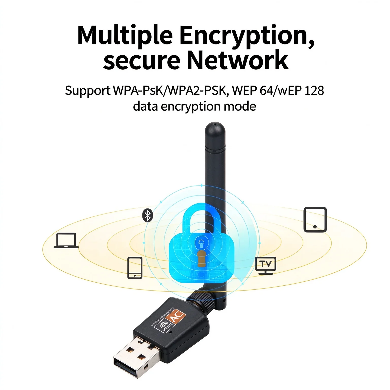 KEBIDUMEI Mini USB WiFi Adapter 150/600Mbps 2.4GHz/5GHz 802.11ac Dwuzakresowa karta sieciowa bezprzewodowa dla komputerów PC i laptopów z systemem Windows — zdjęcie produktu 5