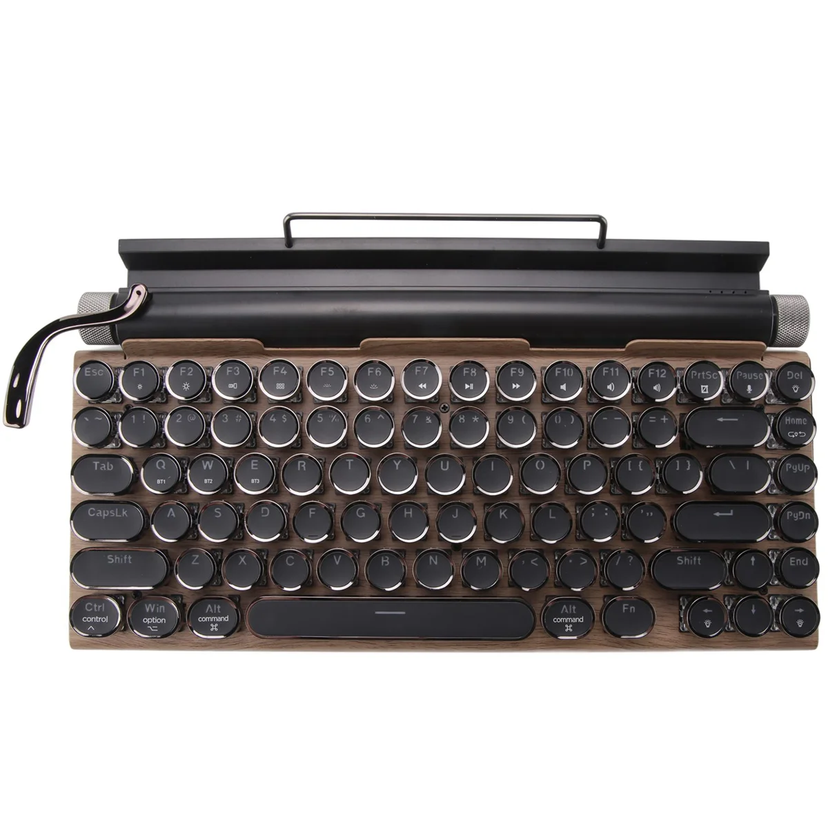 

Ретро-клавиатура для пишущей машинки, беспроводная Bluetooth-клавиатура, USB-механические колпачки для клавиш в стиле панк для настольного ПК/ноутбука/телефона, цвет дерева G