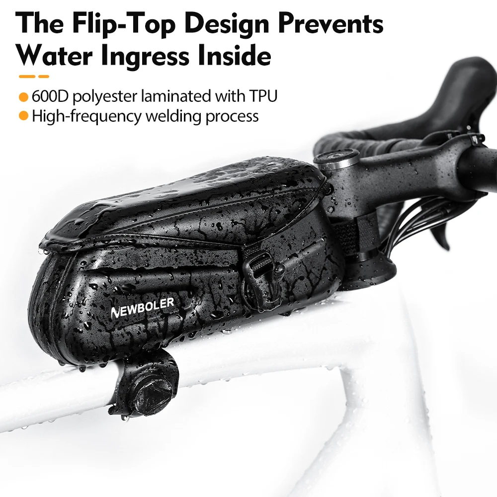 NEWBOLER إطار دراجة هوائية الجبهة كيس أنبوب المغناطيسي المفاجئة إغلاق حقيبة الدراجة مقاوم للماء حقيبة أنبوبية MTB الطريق دراجة أداة حقيبة